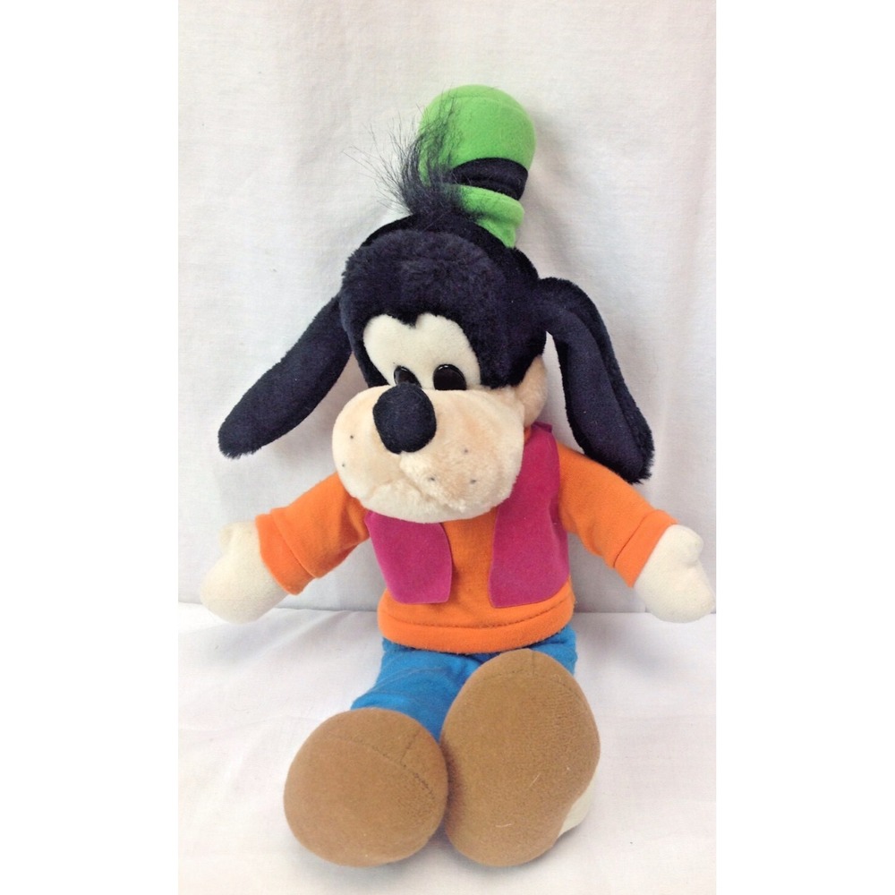 Disneyland Goofy Plush stuffed toy animal 14" Disney orange shirt